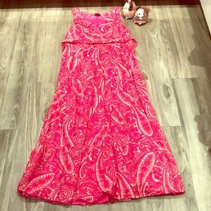 Talbots Hot Pink Paisley Maxi Dress